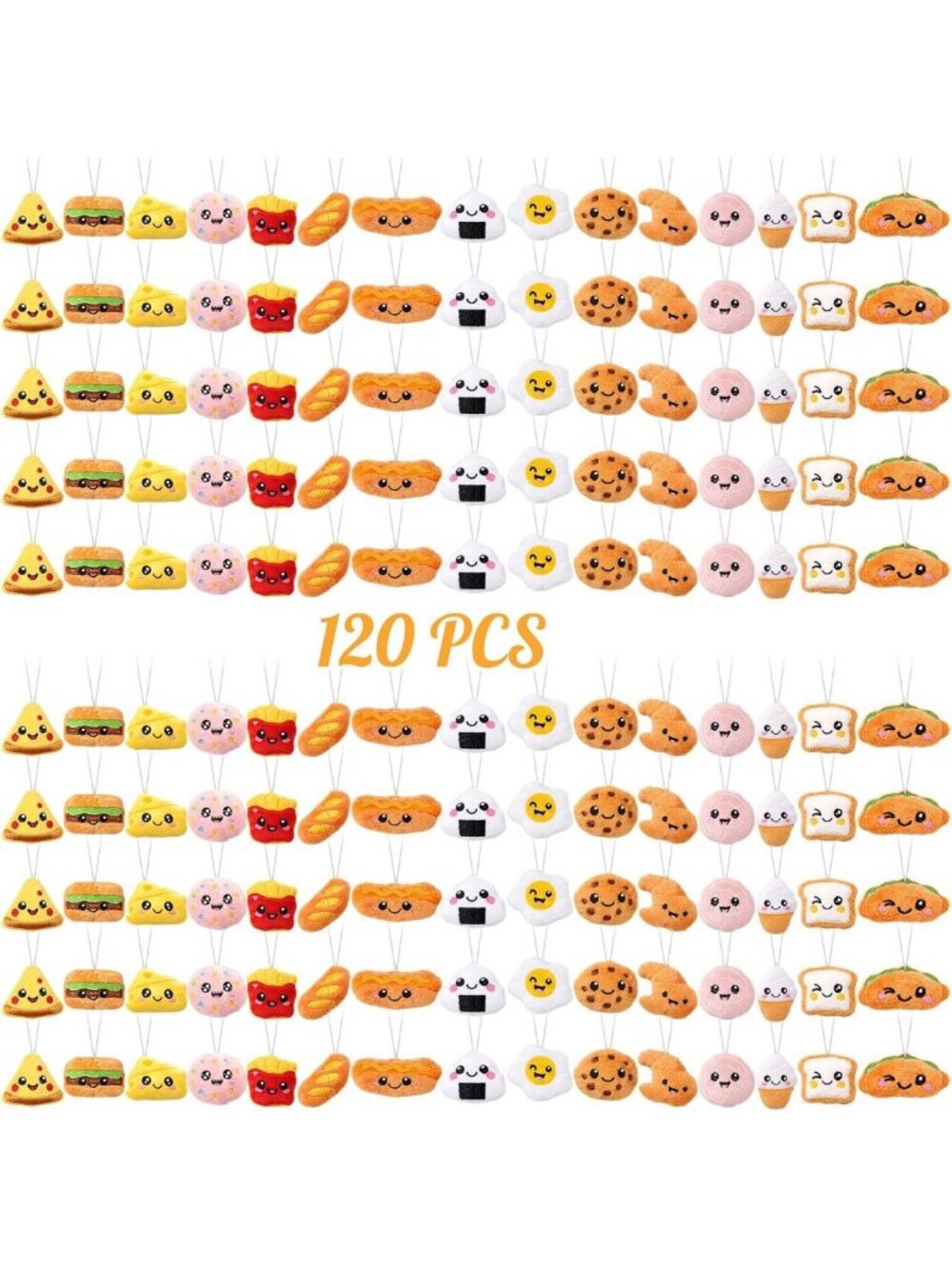 Mini Plush Stuffed Animals Keychain Set - 120 Cute Dessert Toys for Kids